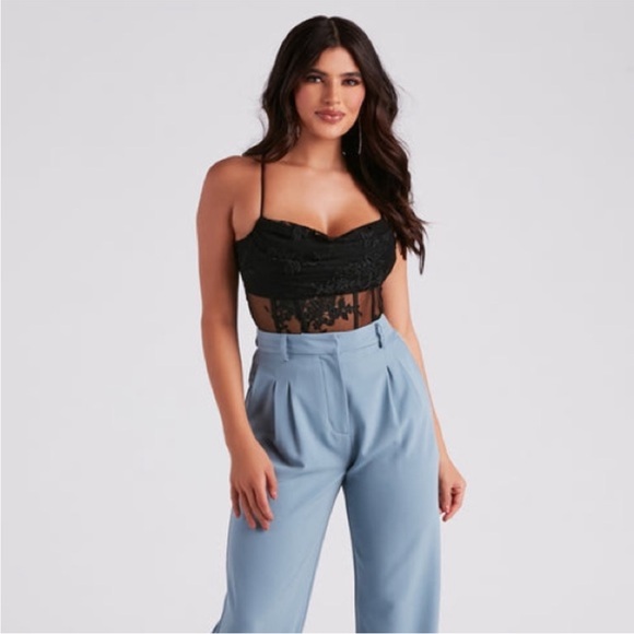 Windsor In Love With Lace Mesh Bodysuit Black M - Picture 8 of 8